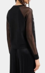 ARMANI EXCHANGE – Maglia Donna con Manica Traforata Nero