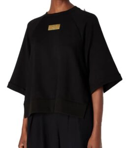 ARMANI EXCHANGE – Felpa Donna con Maniche Maxi in Scuba Stretch Nero