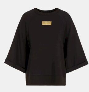 ARMANI EXCHANGE – Felpa Donna con Maniche Maxi in Scuba Stretch Nero