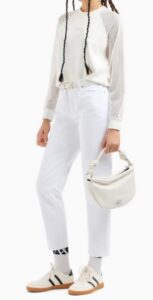 ARMANI EXCHANGE – Maglia Donna con Manica Traforata Bianco