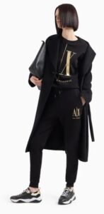 ARMANI EXCHANGE – Felpa Donna in Tessuto French Terry Icon Project con Logo Metal Nero