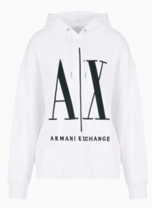 ARMANI EXCHANGE – Felpa Donna in Tessuto French Terry Icon Project Bianco