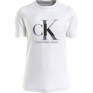 CALVIN KLEIN -T-Shirt Uomo con Monogramma Regular Bianco