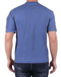BLAUER – T-Shirt Uomo in Cotone Manica Corta Stemma Collo Blu