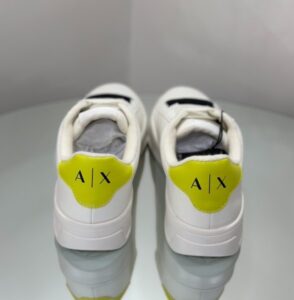 ARMANI EXCHANGE – Scarpe Uomo Sneakers in Stoffa e Tessuto Bianco/Giallo