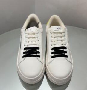 ARMANI EXCHANGE – Scarpe Uomo Sneakers in Stoffa e Tessuto Bianco/Giallo