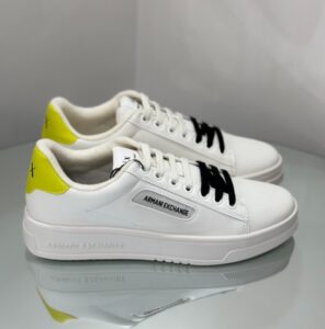ARMANI EXCHANGE – Scarpe Uomo Sneakers in Stoffa e Tessuto Bianco/Giallo