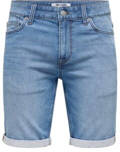 ONLY&SONS – Pantaloncino Uomo di Jeans Onsply Vita Media Blue Denim