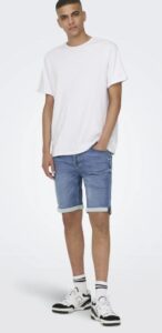 ONLY&SONS – Pantaloncino Uomo di Jeans Onsply Vita Media Blue Denim