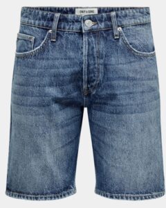 ONLY&SONS – Pantaloncino Uomo di Jeans Edge Mbd 9179 Medium Blue Denim