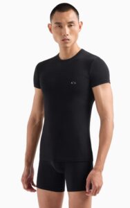 ARMANI EXCHANGE – T-Shirt Uomo Pack 2 T-Shirt in Jersey Bianco/Nero