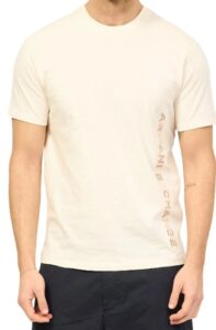ARMANI EXCHANGE – T-Shirt Uomo in Puro Cotone Organico con Scollo Tondo Beige