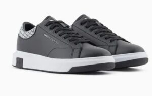 ARMANI EXCHANGE – Scarpe Uomo Sneakers con Logo Lettering a Contrasto Nero