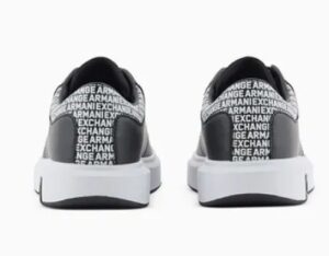 ARMANI EXCHANGE – Scarpe Uomo Sneakers con Logo Lettering a Contrasto Nero