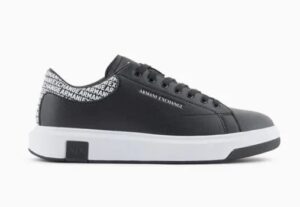 ARMANI EXCHANGE – Scarpe Uomo Sneakers con Logo Lettering a Contrasto Nero