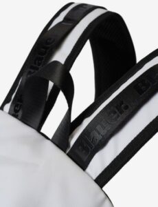 BLAUER – Zaino Uomo in Tessuto Logo Lettering Verticale sul Davanti a Contrasto Bianco